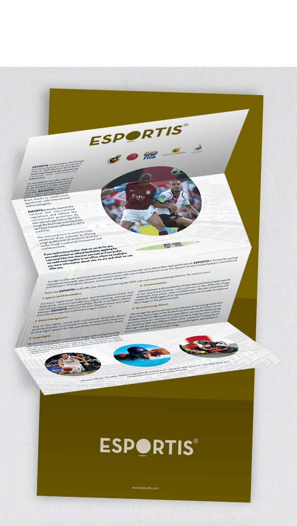 Aplicación diseño Esportis. Diseño gráfico.