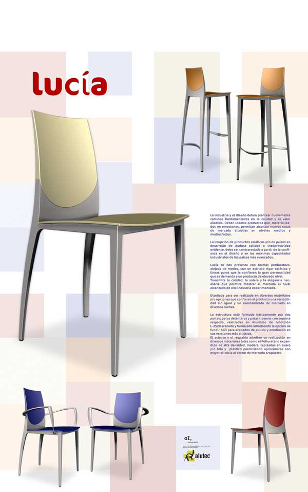 Silla Lucía de Alutec. Diseño Industrial