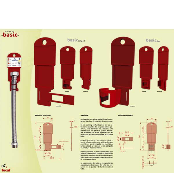 Colgador de tubos Tucai. Diseño Industrial